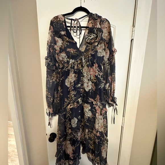 Asos navy floral dress - Picture 1 of 3